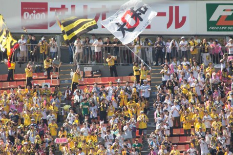 The Tigers fans on their side of the stadium