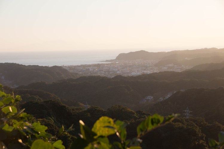 Sunset over Kamakura, facing Sagami Bay.